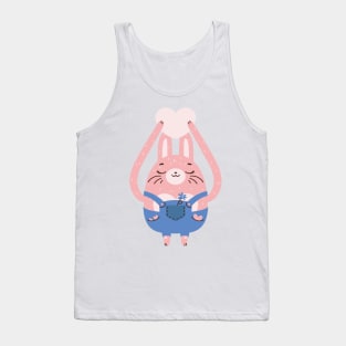 Bunny with long arms holding a heart Tank Top